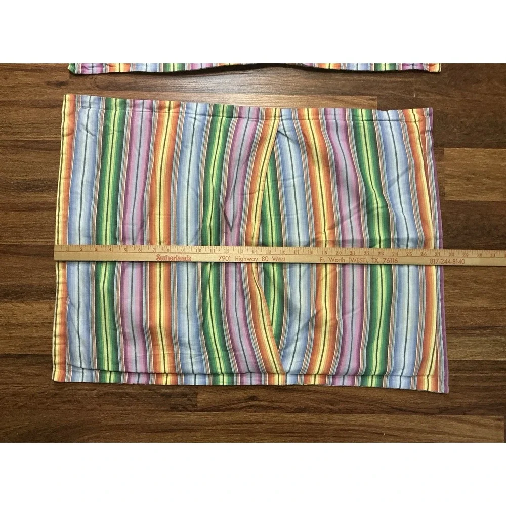 Pair Of Rainbow Striped Pastel Tommy Hilfiger STANDARD Pillow Shams